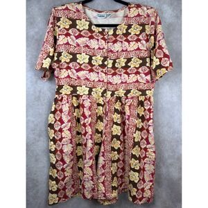 VTG 90s Capacity Knits Romper Womens Medium Multicolor Floral Tropical Cotton